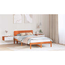 vidaXL Ágykeret fejtámlával Faggyú barna 135 x 190 cm Tömör fenyőfa