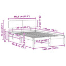 vidaXL Ágykeret fejtámlával Faggyú barna 135 x 190 cm Tömör fenyőfa