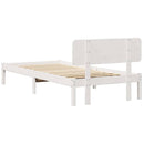 vidaXL Ágykeret fejtámlával Fehér 100 x 200 cm Tömör fenyőfa