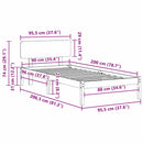 vidaXL Ágykeret fejtámlával Természetes 90 x 200 cm Tömör fenyőfa
