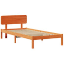 vidaXL Ágykeret fejtámlával Faggyú barna 90 x 200 cm Tömör fenyőfa