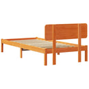 vidaXL Ágykeret fejtámlával Faggyú barna 90 x 200 cm Tömör fenyőfa