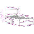 vidaXL Ágykeret fejtámlával Faggyú barna 90 x 200 cm Tömör fenyőfa