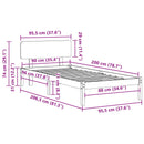 vidaXL Ágykeret fejtámlával Faggyú barna 90 x 200 cm Tömör fenyőfa