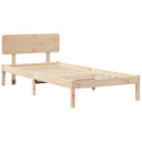 vidaXL Ágykeret fejtámlával Természetes 75 x 190 cm Tömör fenyőfa