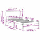 vidaXL Ágykeret fejtámlával Fehér 75 x 190 cm Tömör fenyőfa