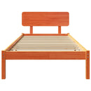 vidaXL Ágykeret fejtámlával Faggyú barna 75 x 190 cm Tömör fenyőfa