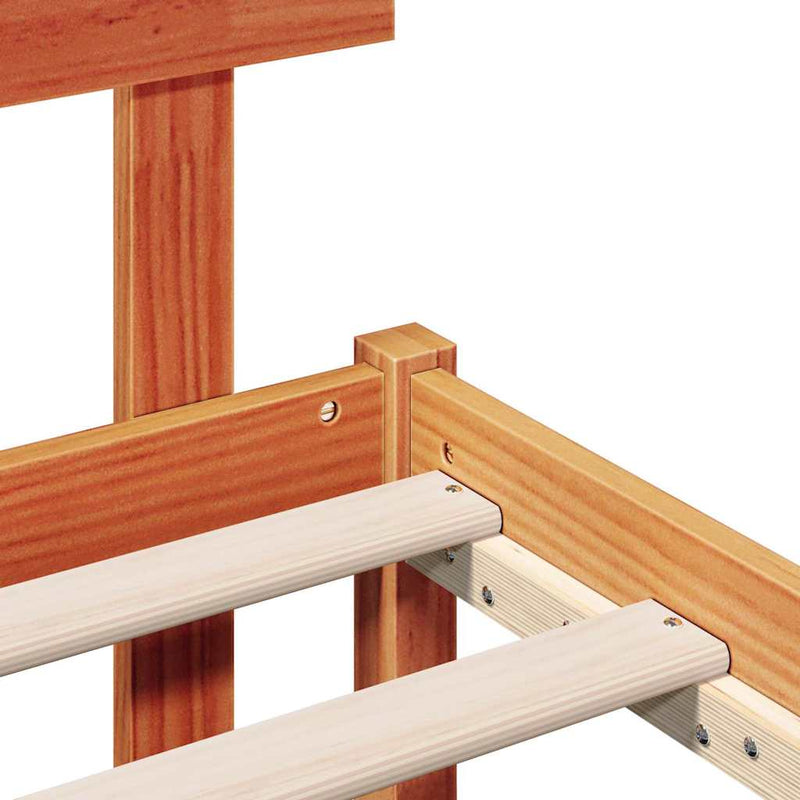 vidaXL Ágykeret fejtámlával Barna 80 x 200 cm Tömör fenyőfa