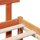 vidaXL Ágykeret fejtámlával Barna 100 x 200 cm Tömör fenyőfa