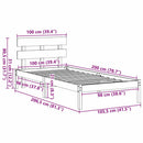 vidaXL Ágykeret fejtámlával Barna 100 x 200 cm Tömör fenyőfa
