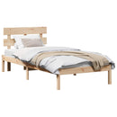 vidaXL Ágykeret fejtámlával Barna 90 x 190 cm Tömör fenyőfa