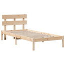 vidaXL Ágykeret fejtámlával Barna 90 x 190 cm Tömör fenyőfa