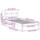 vidaXL Ágykeret fejtámlával Barna 90 x 190 cm Tömör fenyőfa
