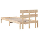 vidaXL Ágykeret fejtámlával Barna 75 x 190 cm Tömör fenyőfa