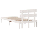 vidaXL Ágykeret fejtámlával Fehér 75 x 190 cm Tömör fenyőfa
