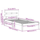 vidaXL Ágykeret fejtámlával Fehér 75 x 190 cm Tömör fenyőfa