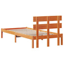 vidaXL Ágykeret fejtámlával Barna 75 x 190 cm Tömör fenyőfa