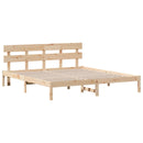 vidaXL Ágykeret fejtámlával Barna 200 x 200 cm Tömör fenyőfa