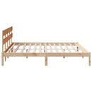 vidaXL Ágykeret fejtámlával Barna 200 x 200 cm Tömör fenyőfa