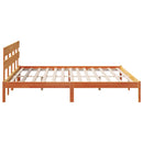 vidaXL Ágykeret fejtámlával Barna 200 x 200 cm Tömör fenyőfa