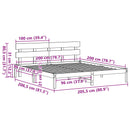 vidaXL Ágykeret fejtámlával Barna 200 x 200 cm Tömör fenyőfa