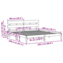 vidaXL Ágykeret fejtámlával Barna 200 x 200 cm Tömör fenyőfa
