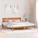 vidaXL Ágykeret fejtámlával Barna 180 x 200 cm Tömör fenyőfa