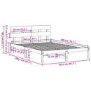 vidaXL Ágykeret fejtámlával Fehér 160 x 200 cm Tömör fenyőfa