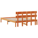 vidaXL Ágykeret fejtámlával Barna 160 x 200 cm Tömör fenyőfa