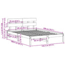 vidaXL Ágykeret fejtámlával Barna 140 x 200 cm Tömör fenyőfa