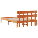 vidaXL Ágykeret fejtámlával Barna 120 x 200 cm Tömör fenyőfa