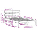 vidaXL Ágykeret fejtámlával Barna 120 x 200 cm Tömör fenyőfa