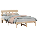 vidaXL Ágykeret fejtámlával Barna 140 x 190 cm Tömör fenyőfa