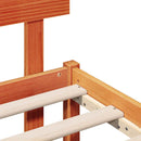 vidaXL Ágykeret fejtámlával Barna 140 x 190 cm Tömör fenyőfa