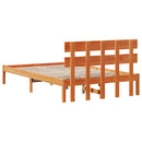 vidaXL Ágykeret fejtámlával Barna 140 x 190 cm Tömör fenyőfa
