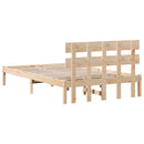 vidaXL Ágykeret fejtámlával Barna 135 x 190 cm Tömör fenyőfa