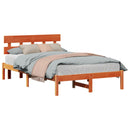 vidaXL Ágykeret fejtámlával Barna 135 x 190 cm Tömör fenyőfa