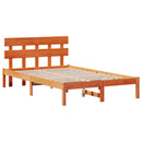 vidaXL Ágykeret fejtámlával Barna 135 x 190 cm Tömör fenyőfa