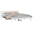 vidaXL Ágykeret Fehér 200 x 200 cm Tömör fenyőfa