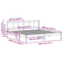 vidaXL Ágykeret Barna 180 x 200 cm Tömör fenyőfa