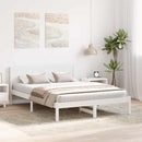 vidaXL Ágykeret Fehér 150 x 200 cm Tömör fenyőfa