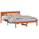 vidaXL Ágykeret Barna 140 x 200 cm Tömör fenyőfa