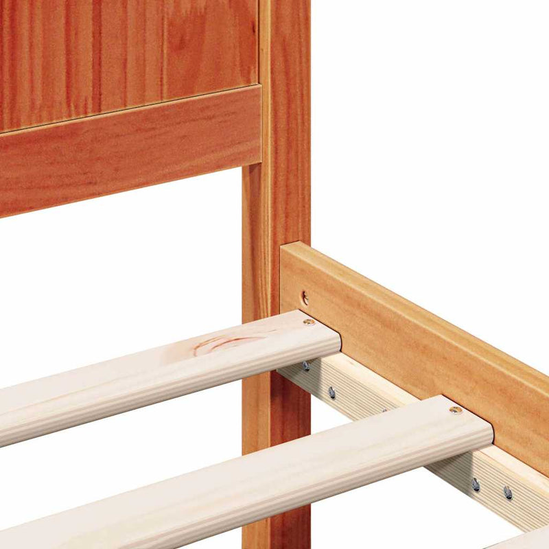 vidaXL Ágykeret Barna 140 x 190 cm Tömör fenyőfa