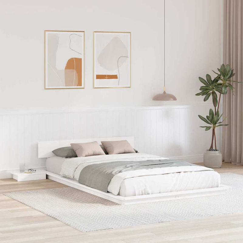 vidaXL Ágykeret fejtámlával tárolóval Barna 135 x 190 cm faszínű