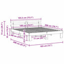 vidaXL Ágykeret fejtámlával Természetes 180 x 200 cm Tömör fenyőfa