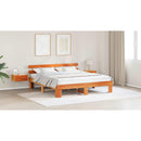 vidaXL Ágykeret fejtámlával Faggyú barna 180 x 200 cm Tömör fenyőfa