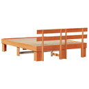 vidaXL Ágykeret fejtámlával Faggyú barna 150 x 200 cm Tömör fenyőfa