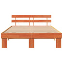 vidaXL Ágykeret fejtámlával Faggyú barna 150 x 200 cm Tömör fenyőfa