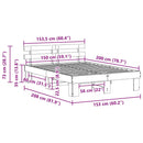 vidaXL Ágykeret fejtámlával Faggyú barna 150 x 200 cm Tömör fenyőfa