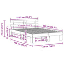 vidaXL Ágykeret fejtámlával Faggyú barna 140 x 200 cm Tömör fenyőfa